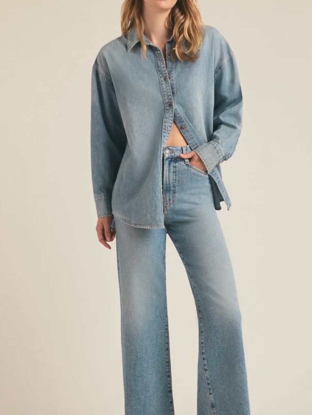 Favorite Daughter Light Blue High-Rise Wide Leg Women’s Jeans